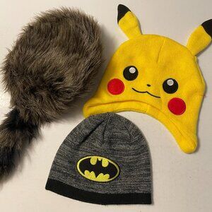 Kids Stocking Hat Batman, Pokémon and Raccoon Hat